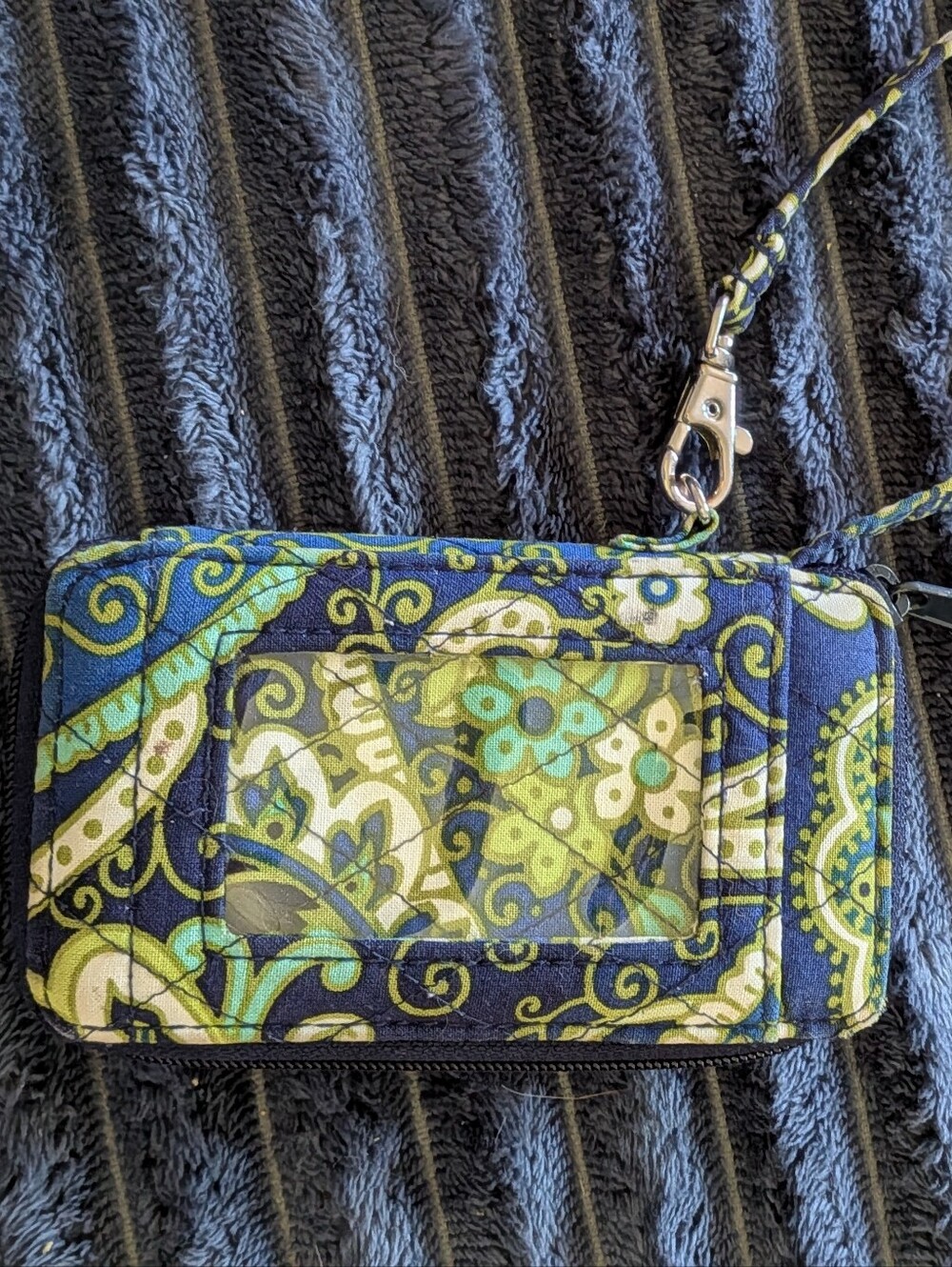 Vera Bradley Blue & Green Quilted Wristlet